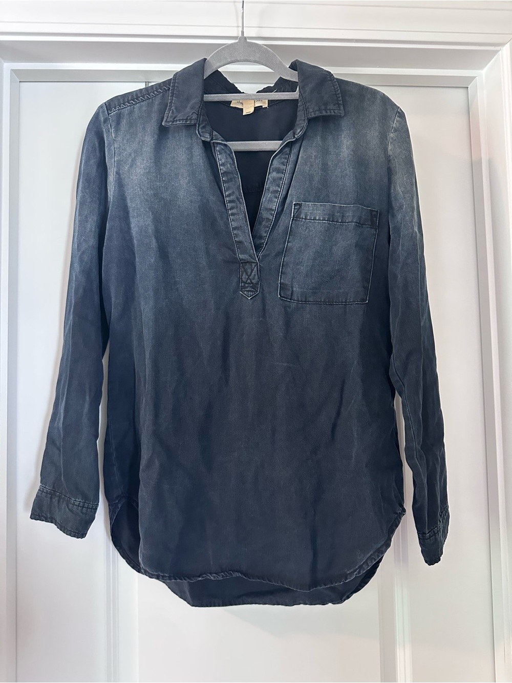 cloth & stone Washed Navy Blue Long Sleeve Tunic